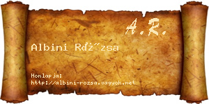 Albini Rózsa névjegykártya